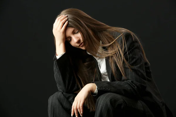 Portrait Lonely Depressed Woman Quiet Anxiety Concept — Foto Stock