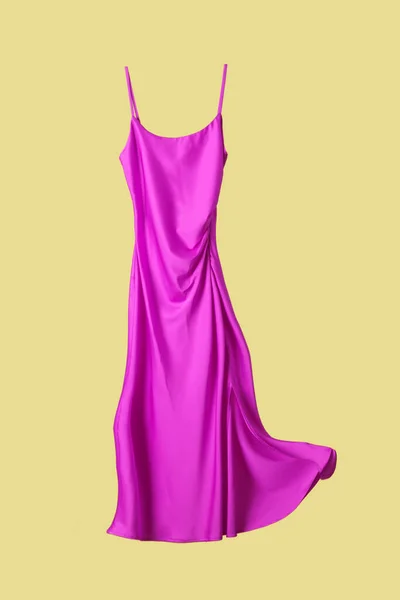 Studio Shot Floating Long Silk Camisole Dress — Stock Photo, Image