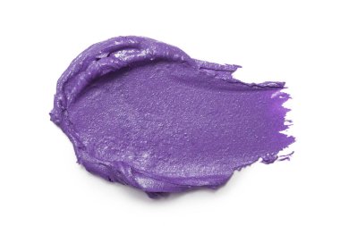 Mor kilden yüz maskesi vuruşu beyaza izole edildi