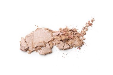 Ezilmiş nötr makyaj örneği beyaz arkaplanda izole edilmiş.