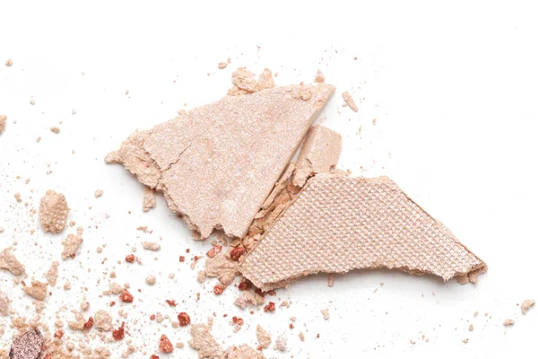 Smashed Neutral Toned Makeup Sample Isolated White Background — 스톡 사진