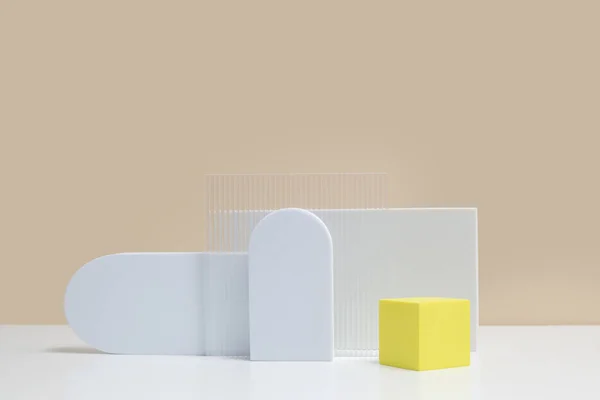 Abstract Minimal Modern Scene Modern Set Various Geometric Shapes Stylish — Foto Stock