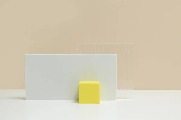 Scena Astratta Minimale Moderna Set Moderno Dalle Varie Forme Geometriche — Foto Stock