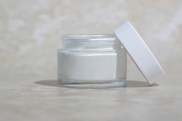White Blank Cream Jar Lid — Fotografia de Stock