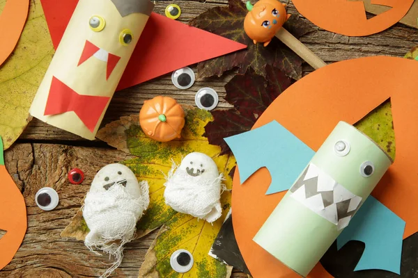 Artigianato Vari Bambini Decorazione Halloween — Foto Stock