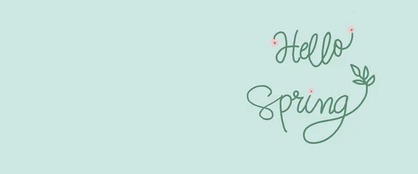 Hello Spring Design Word Green Background Copy Space Illustration Template — Stock Photo, Image