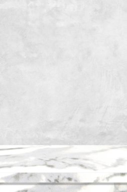 Dikey mermer masa yüzeyi arka planı, mutfak ürünleri için beyaz taş masa arkaplanı, boş masa, raf, yiyecek ve depolama arkaplanı için tezgah ve beyaz duvar, şablon