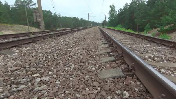Smooth Movement Along the European Railroad — Stock Video