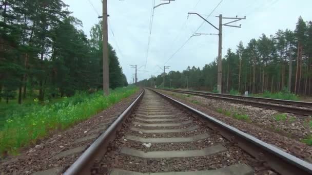 Mișcarea netedă de-a lungul căii ferate europene — Videoclip de stoc