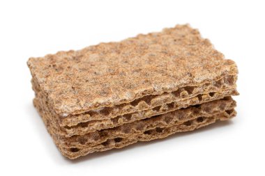 Çıtır tam tahıllı ekmek seti beyaza izole edildi