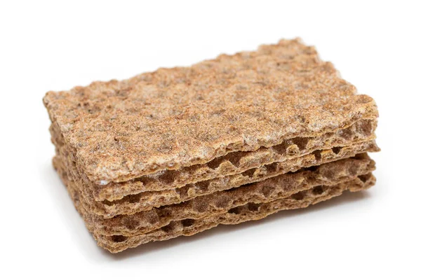 Crispy Whole Grain Bread Set Isolated on White — Stock Photo, Image