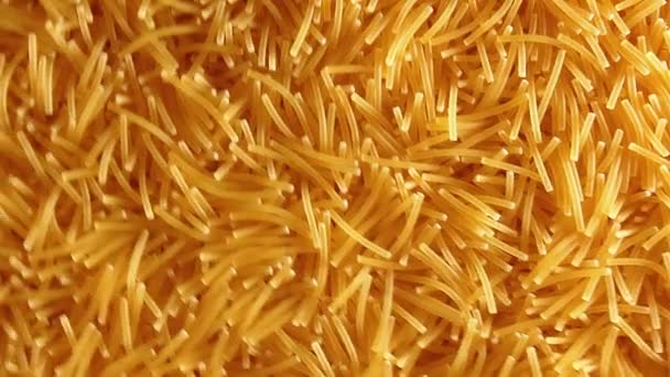 Background Uncooked Noodles Slowly Rotating Counter Clockwise Top View Angular — Wideo stockowe