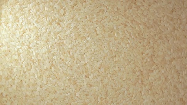 Kuru Haşlanmamış Pirinç Arka Planı Yavaşça Sağa Doğru Dönüyor Çiğ — Stok video
