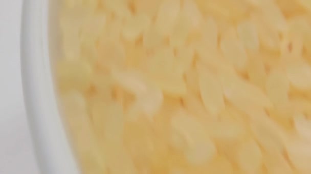 Orez Uscat Nefiert Parfiert Rotating Macro Orezul Cereale Lungi Close — Videoclip de stoc