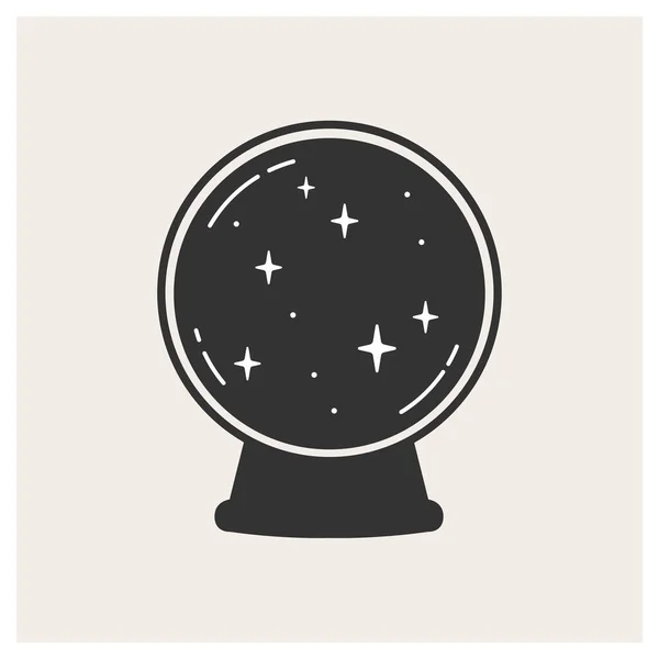 Fortune Telling Magic Ball Space Symbol Magic Witches Vector Illustration — Stockvektor