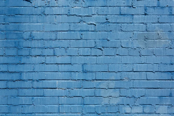 Vieux mur de briques peint en bleu — Photo