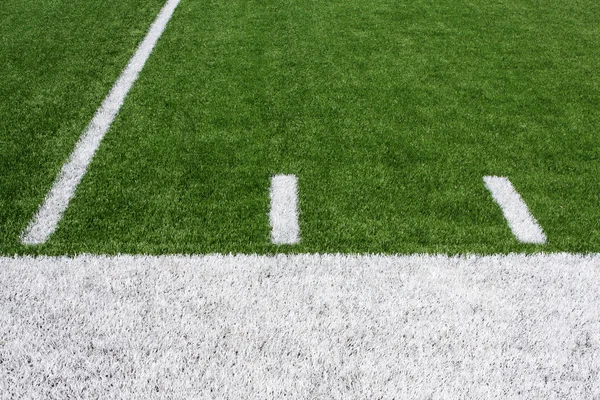 Linhas de jardas do campo de futebol americano — Fotografia de Stock