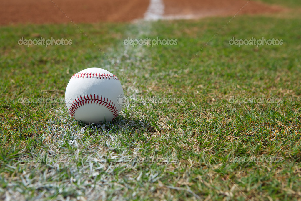 Baseball on the Chalk Line Stock Photo by ©33ft 22066729