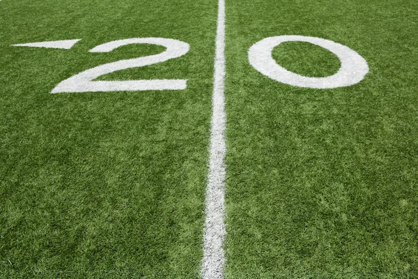 Americký fotbal 20 yardové čáře — Stock fotografie
