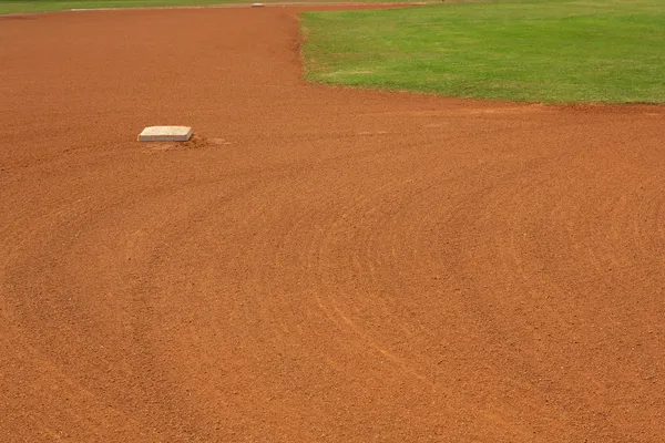 Vista del béisbol desde la segunda base — Foto de Stock