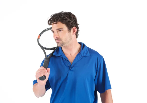 Giocatore di tennis e la sua racchetta — Foto Stock