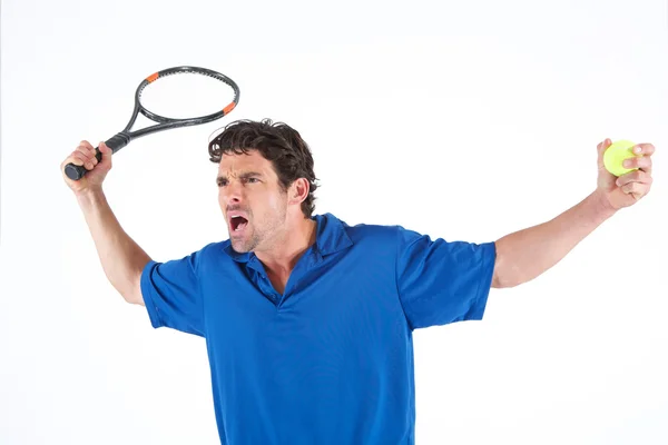 Jugador de tenis quejándose de una llamada — Foto de Stock
