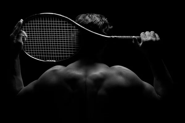 Giocatore di tennis e la sua racchetta — Foto Stock