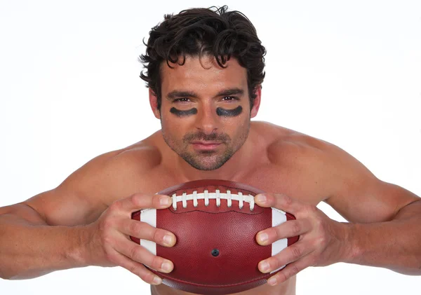 Hráč amerického fotbalu na bílém pozadí — Stock fotografie