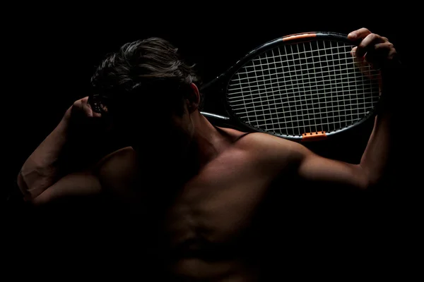 Jugador de tenis y su raqueta —  Fotos de Stock