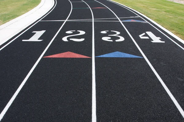 Atletika stadion běžecká dráha — Stock fotografie