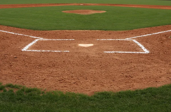 Baseballové hřiště doma desku — Stock fotografie