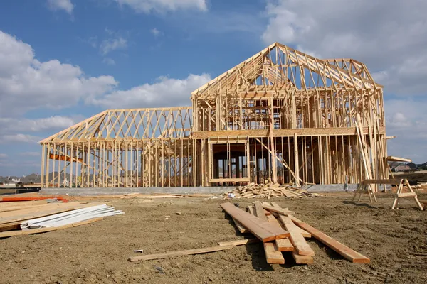 New House under Construction Stock Photo