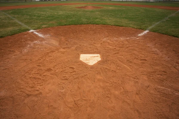 Campo de beisebol no home plate — Fotografia de Stock