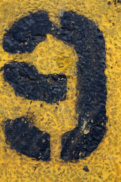 Number Nine on Painted Asphalt — Stock Photo, Image