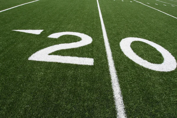 American Football Field Twenty Yard Line — Stock Photo, Image