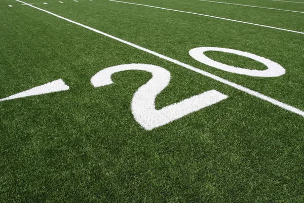 Zwanzig-Yard-Linie für American Football — Stockfoto