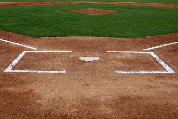 Campo de beisebol no home plate — Fotografia de Stock