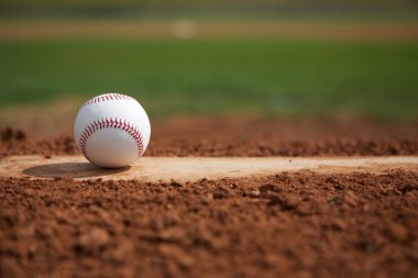 Baseball on pitchers mound clipart