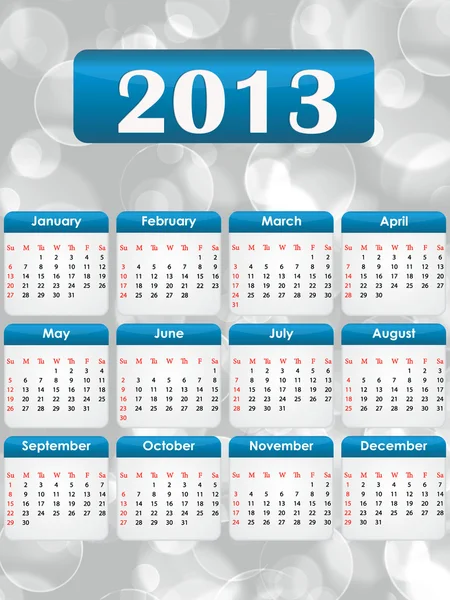 Illustration of a calendar for 2013