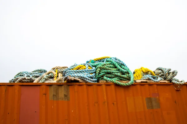 Container with ropes Royalty Free Stock Images