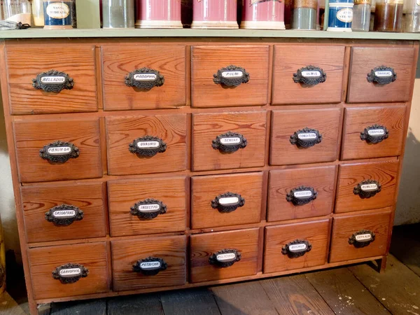 File Drawers Apothecary Stock Image