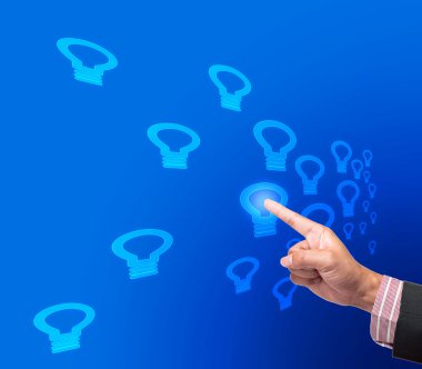 el ampul ışığı düğmeye bir dokunmatik ekran arayüzü