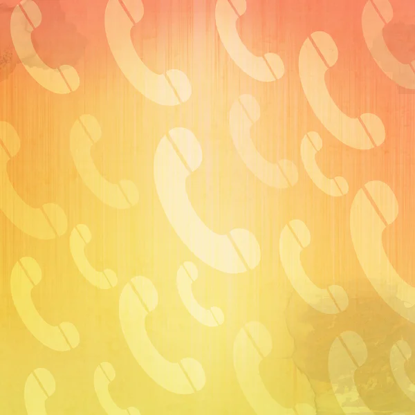 Phone icon on old paper background and pattern — Stock Photo, Image