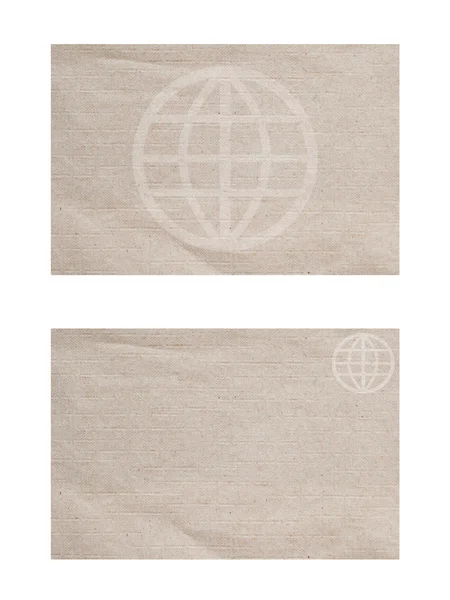 Global icon on paper textured and background — Stock Photo, Image