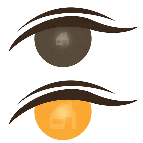 Home-Symbol auf Ausdruck des Auges — Stockfoto