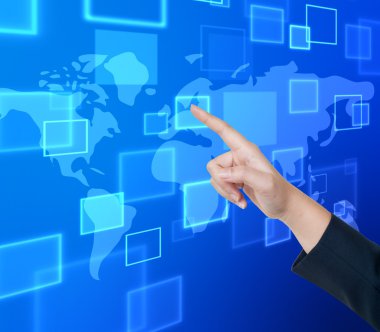 el düğmeye bir dokunmatik ekran arayüzü