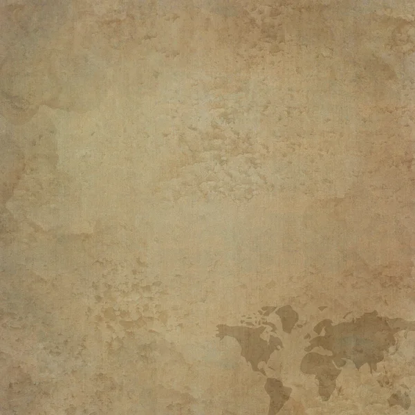 World map icon on old paper background and pattern — Stock Photo, Image