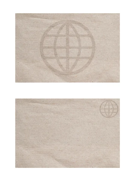 Global icon on paper textured and background — Stock Photo, Image