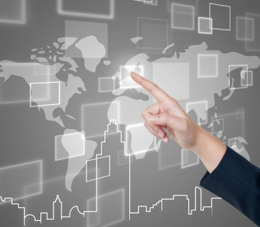 el düğmeye bir dokunmatik ekran arayüzü