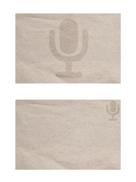 Microphone icon on paper textured and background — Stock Photo, Image